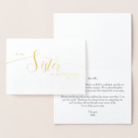 Para Minha Irmã no Meu Casamento Elegante Script