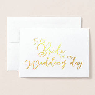 Cartão Metalizado Para minha Noiva no nosso Dia de Casamento chic Sc