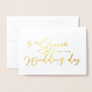 Cartão Metalizado Para o meu Noivo no nosso Dia de Casamento chic Sc