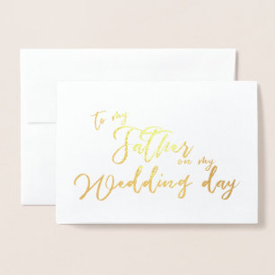Cartão Metalizado Para o meu Pai no dia do meu casamento chic Script