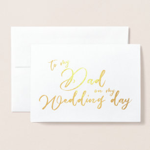 Cartão Metalizado Para o meu pai no dia do meu casamento Pai
