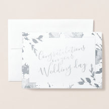 Parabéns de Casamento Floral de Watercolor