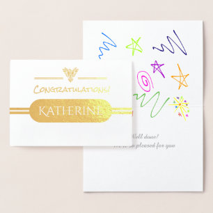 Cartão Metalizado Parabéns gerais com emblema de Phoenix ascensão