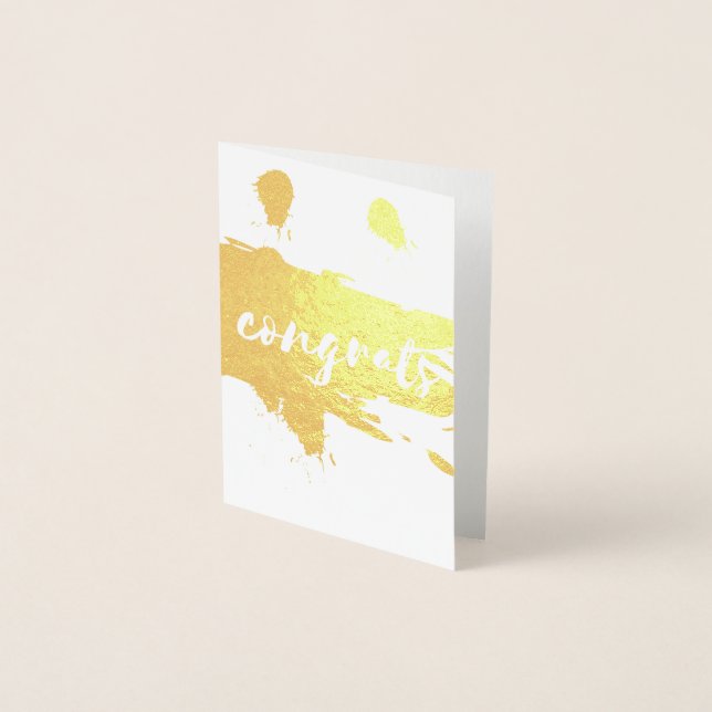 Cartão Metalizado Parabéns Pincel de pelúcia (Frente)