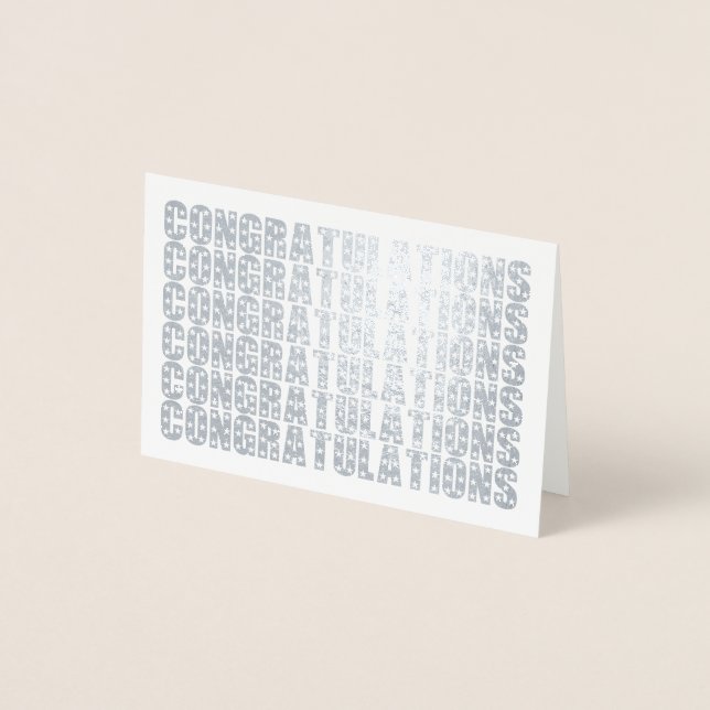 Cartão Metalizado Parabéns Simples e Elegantes (Frente)