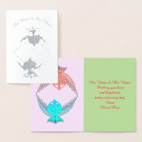 Pássaros de Amor Rosa e Azul Personalizados