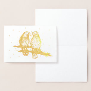 Cartão Metalizado Pássaros-do-mato-vermelhos no Natal da neve