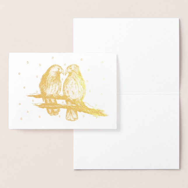 Cartão Metalizado Pássaros-do-mato-vermelhos no Natal da neve (Exibição)