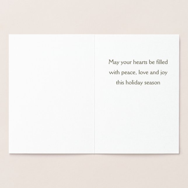 Cartão Metalizado Peace on Earth Angel com Dove Holiday Foil Card (Interior)