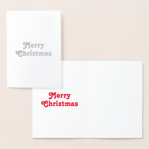 Cartão Metalizado Personalize-o, Feliz Natal - prata ou ouro