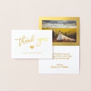 Cartão Metalizado Pincel Pedra de Ouro, OBRIGADO PELO Casamento FO