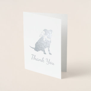 Cartão Metalizado Pit Bull Cachorro Bebê Pitbull Chá Sexo Neutro