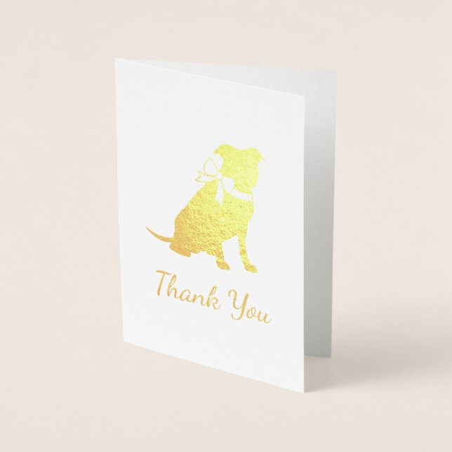 Cartão Metalizado Pit Bull Cachorro Chá de fraldas Sexo Pitbull Neut (Frente)