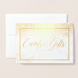 Cartão Metalizado PixDezines Dourados Confetti/Cards+Sinais de Mesa
