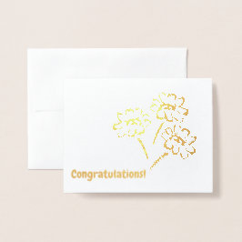 Cartão Metalizado Placa de buquê brilhante