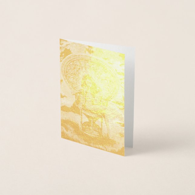 CARTÃO METALIZADO PLACA DE FOLHA, BONITA IMAGEM BOHO (Frente)