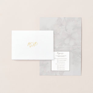 Cartão Metalizado Placa RSVP de Floresta de Foil Cherry