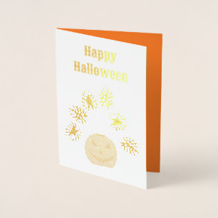 Cartão Metalizado Planta Monstera de Halloween em Abóbora Personaliz