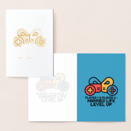 Cartão Metalizado Player 1 & 2 Married Gamer