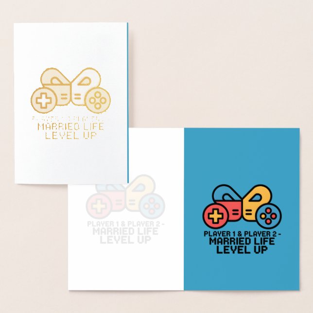 Cartão Metalizado Player 1 & 2 Married Gamer (Exibição)