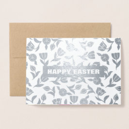 Cartão Metalizado Primavera Tulipas Real Foil Páscoa de luxo