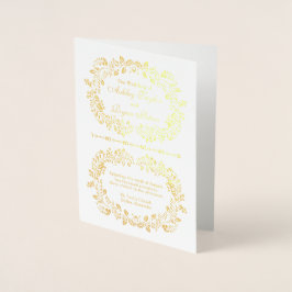 Cartão Metalizado Programa Real Gold Foil Floral Weding