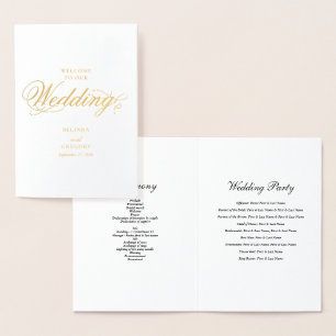 Cartão Metalizado Programa Real Gold Foil Weding Order