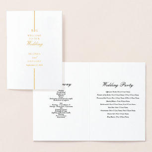 Cartão Metalizado Programa Real Gold Foil Weding Order