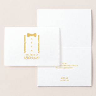 Cartão Metalizado Proposta de Padrinho de casamento Personalizado de