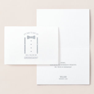 Cartão Metalizado Proposta de Padrinho de casamento Personalizado de