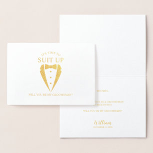 Cartão Metalizado Proposta de Padrinho de casamento Personalizado do