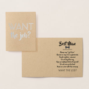 Cartão Metalizado Proposta engraçada do padrinho de casamento -