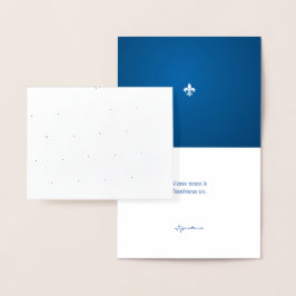 Cartão Metalizado Québec Motif Fleur de lys française encre argentée