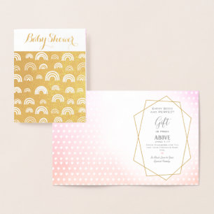 Cartão Metalizado Real Gold Foil Rainbow Baby Girl Benessings