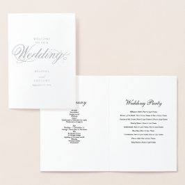 Cartão Metalizado Real Silver Foil Weding Order Program