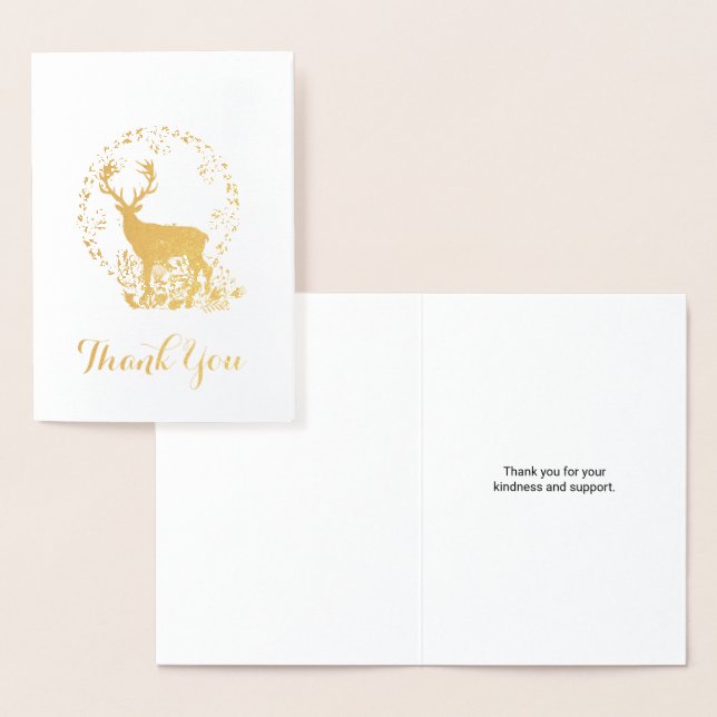 Cartão Metalizado Renas Rústicos em Estilo Boho dentro de uma Grinal (Exibição)