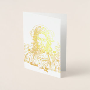 Cartão Metalizado Retro Grid Jesus Rei dos Reis Apocalipse 19:16