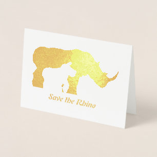 Cartão Metalizado Rinoceronte Negro e Branco