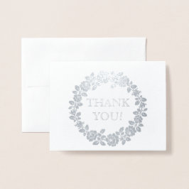 Cartão Metalizado Rosa de casamento Obrigado a foto de papel kraft p