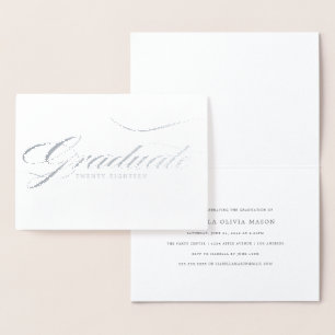 Cartão Metalizado Roteiro real graduado elegante da folha