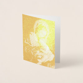 Cartão Metalizado Sassoferrato Madonna e Child Gold Foil Note Card