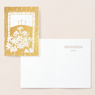 Cartão Metalizado Saudação de Páscoa "Maior Amor" João 15:13