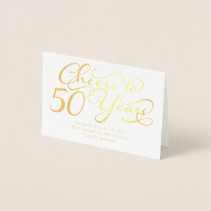 Cartão Metalizado Saudações aos 50 Anos Personalizado Aniversário de