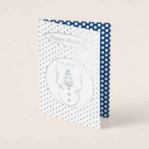 Cartão Metalizado Senhorita de Natal Fazendo Malabarismo Com bolas D