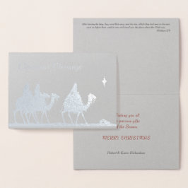 Cartão Metalizado Silver Magi e Star Christmas