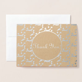 Cartão Metalizado Silver Modern Olives Casamento Obrigado