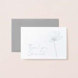 Cartão Metalizado Simple Flower Thank You