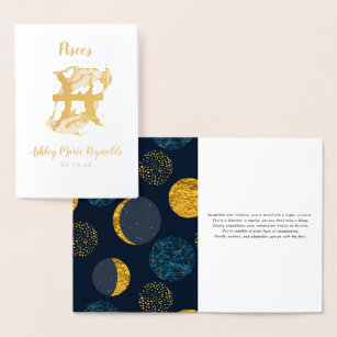 Cartão Metalizado Sinal personalizado   do zodíaco da astrologia dos