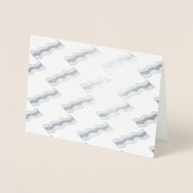 Cartão Metalizado Sizzation Bacon Strips Carne Comida Café da Manhã (Frente)