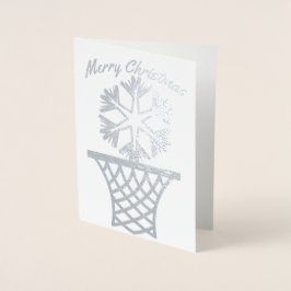 Cartão Metalizado Snowflake Netball Feliz Natal